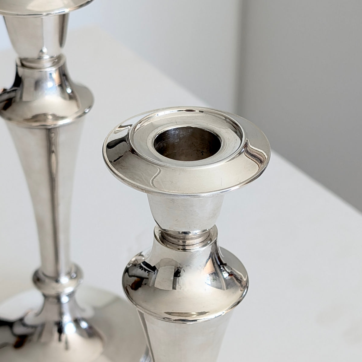 Pair of Victorian Style Silver Plated Candle Sticks