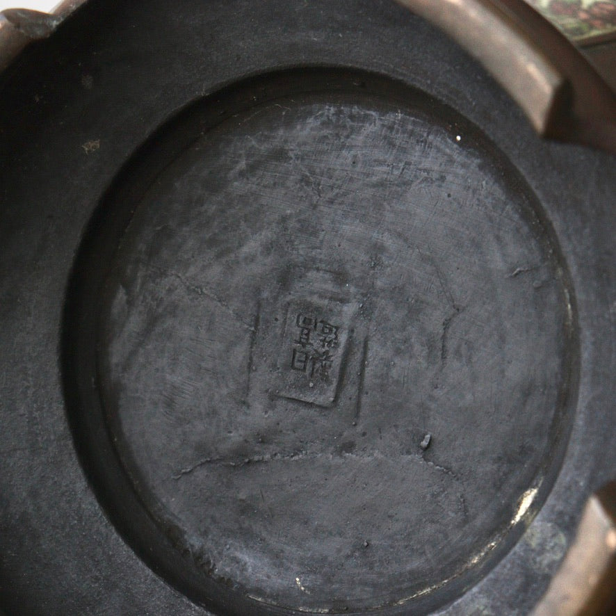 19th Century Japanese Bronze Champlevé Vase, Meiji Era