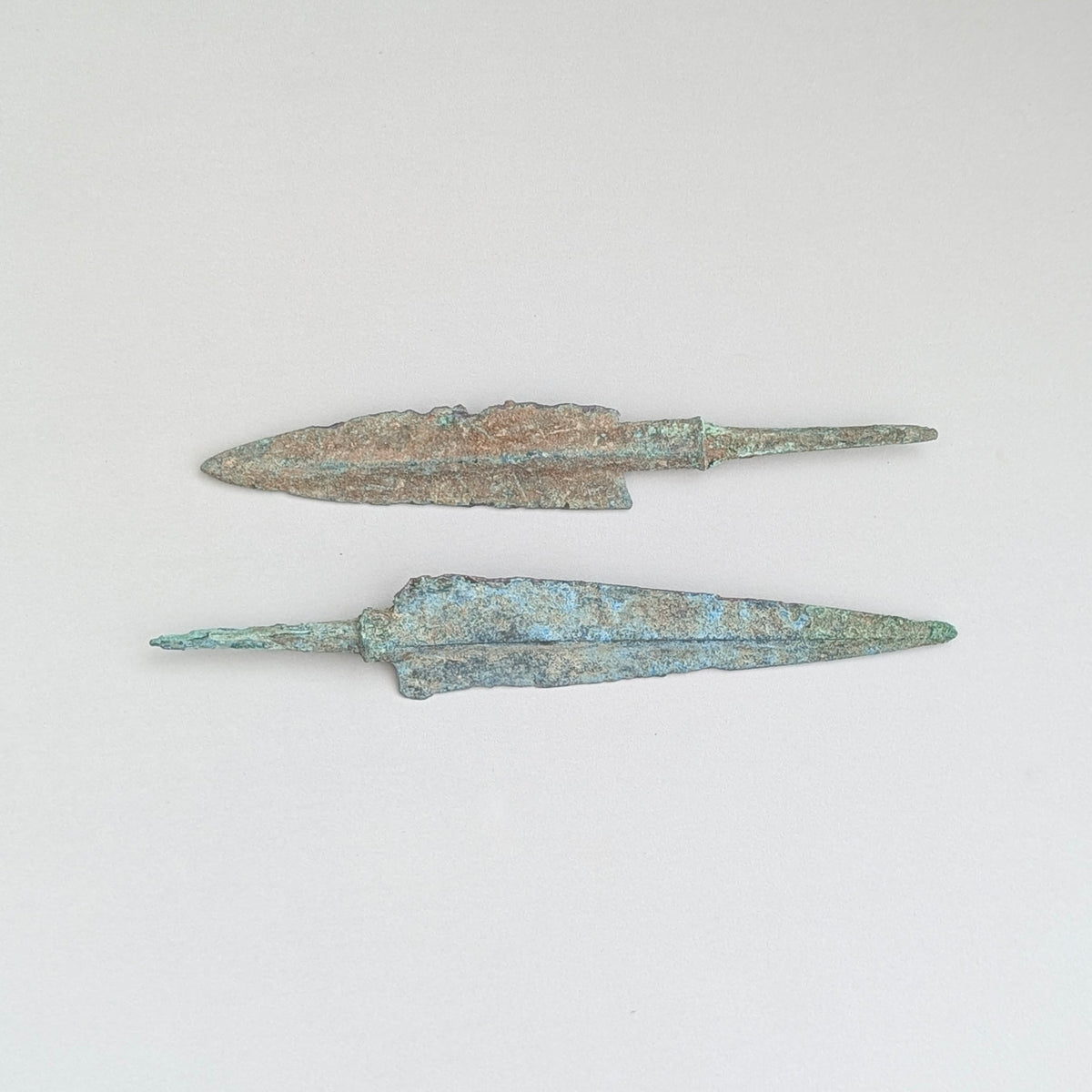 A Group of Two Ancient Persia Luristan Bronze Arrowheads, circa 1200 - 800 BC