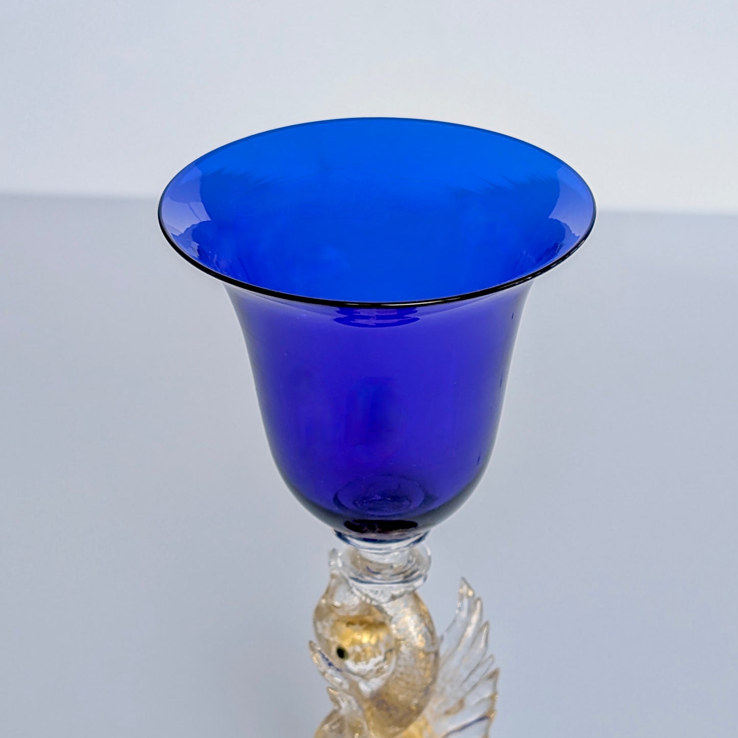 A Salviati Venetian Glass Swan Chalice, c1950-60
