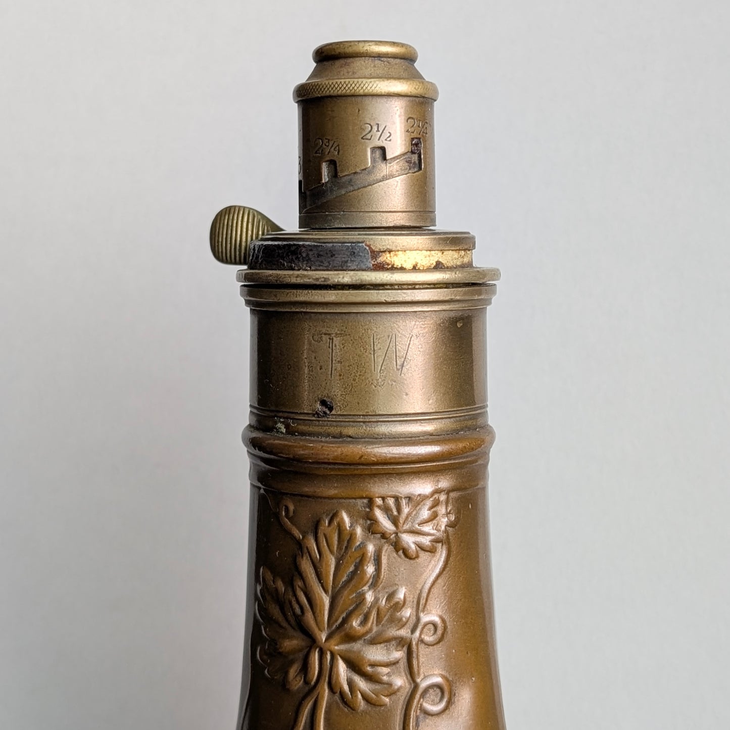English Copper Powder Flask, c1880