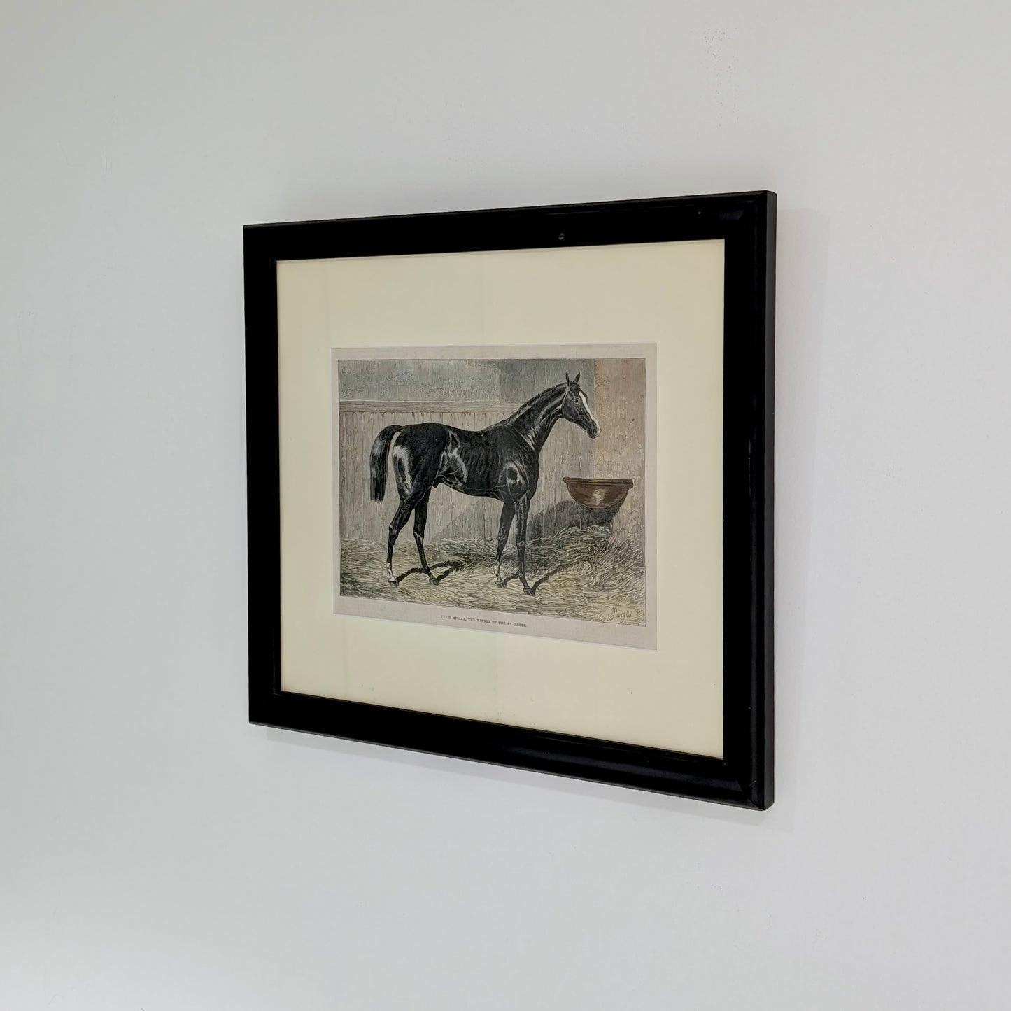 Hand Coloured 'Horse Racing' Woodblock Engraving, c1875