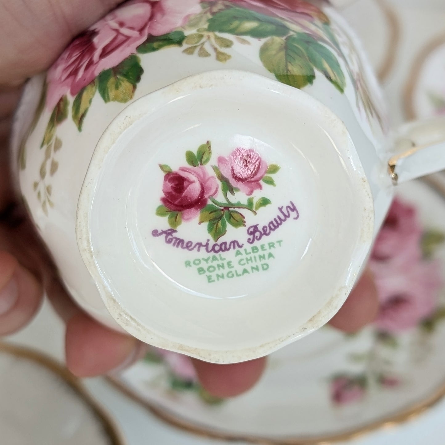 Royal Albert "American Beauty" Bone China Tea / Coffee Cup Set