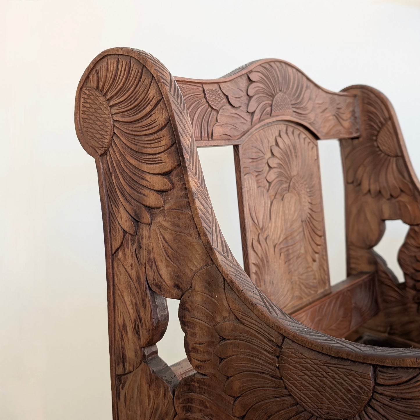 A Japanese Carved 'Sunflower' Chair for Liberty & Co, c1910