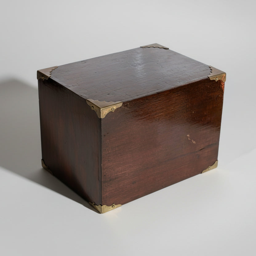 A Mahogany Two Drawer Desk Organiser / Storage Box