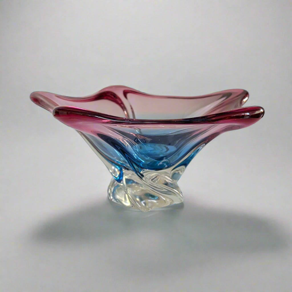 A Mid Century Ombre Glass Sculptural Bowl