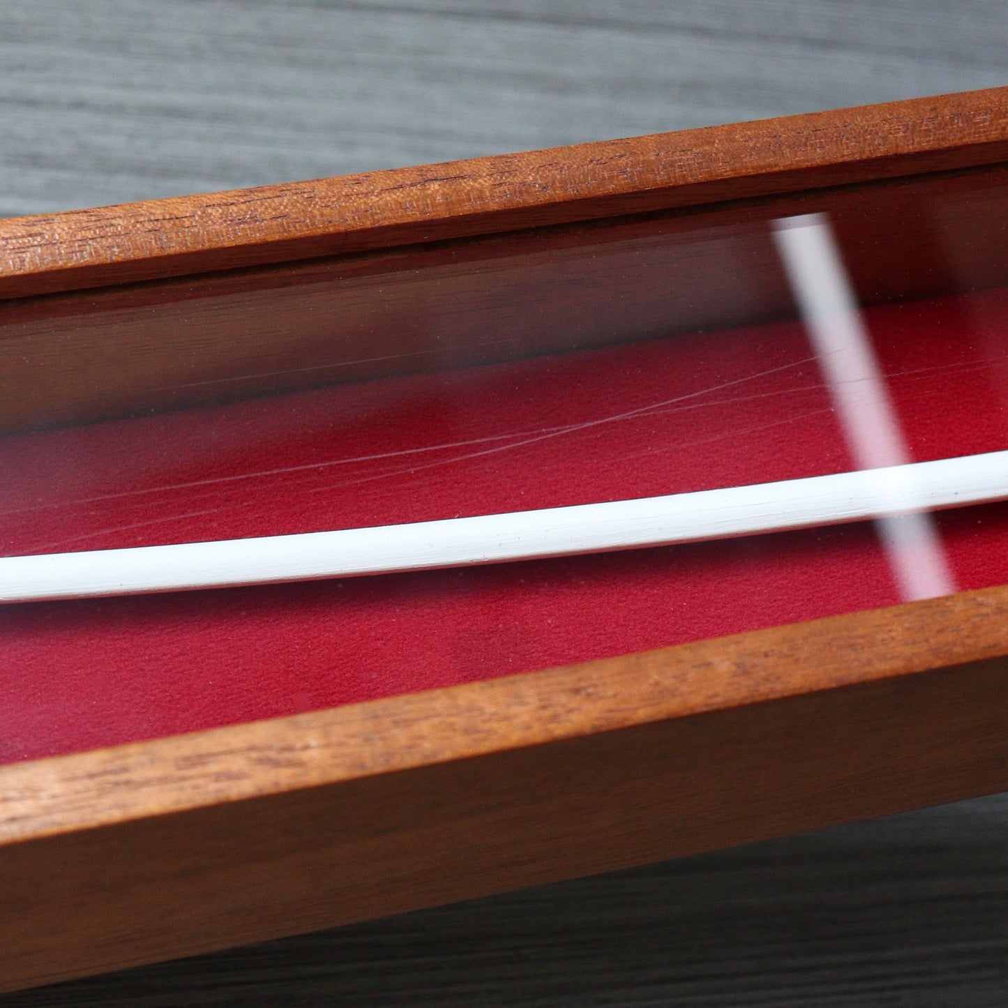 A Long Churchwarden Clay Pipe in Cedar Display Case