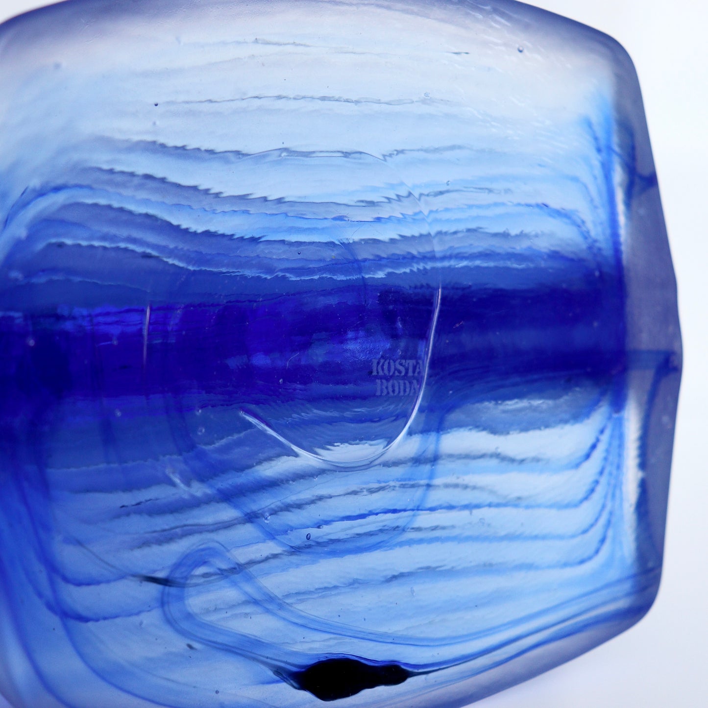 Blue Eiszeit Candle Holder By Kjell Engman for Kosta Boda