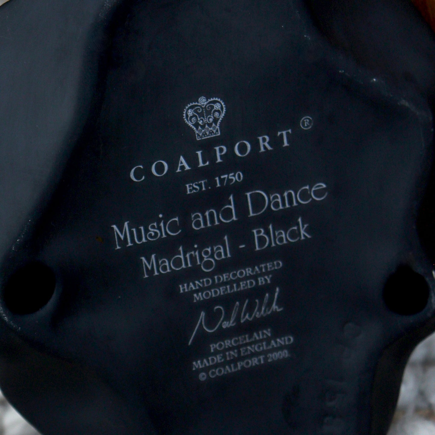 COALPORT "Music & Dance - Madrigal in Matt Black" Bone China Figurine