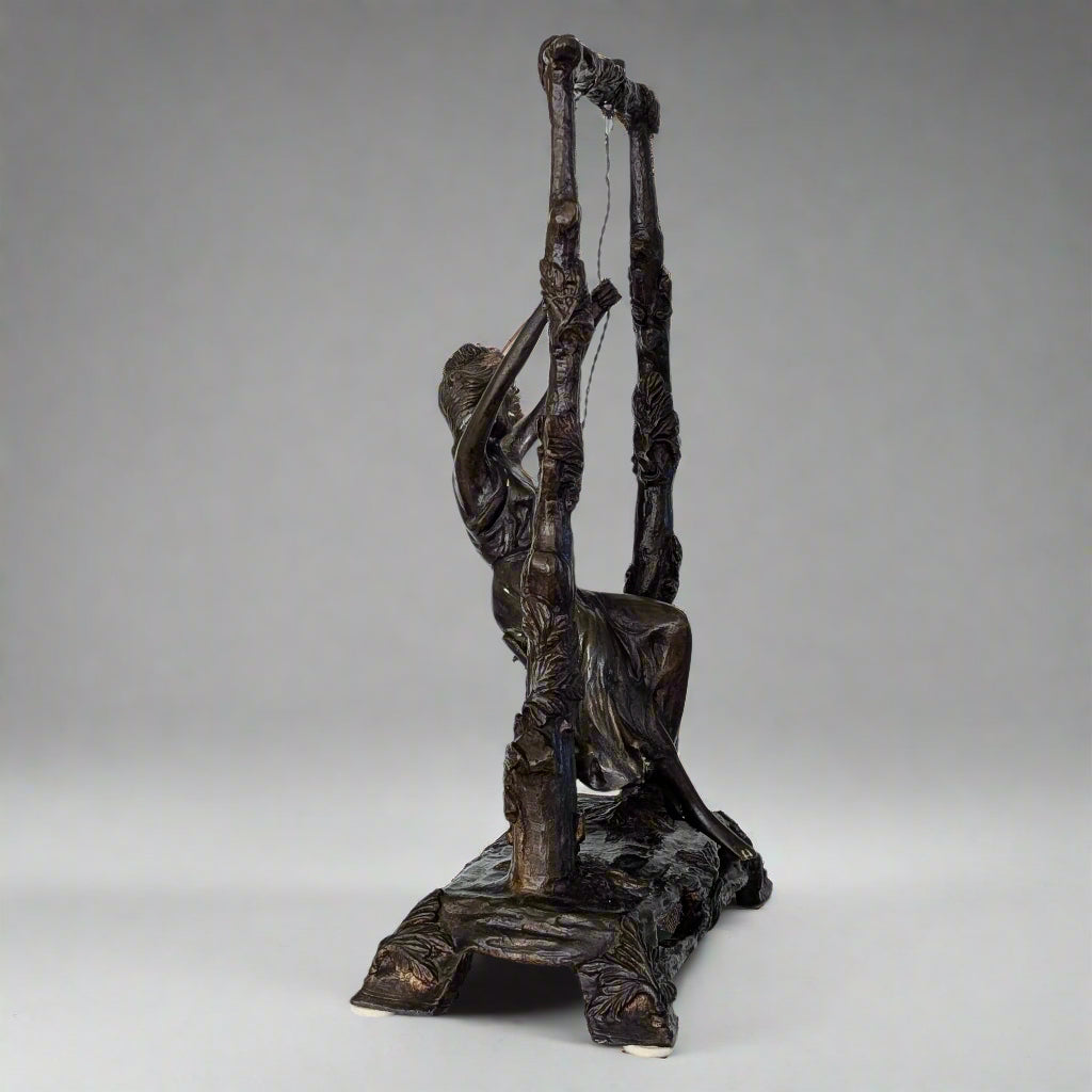 A Large Bronze 'Girl on Swing' Sculpture, 20th Century