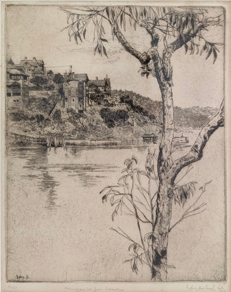 Sydney Ure Smith 'Musgrave St, Mosman' Etching, c1916