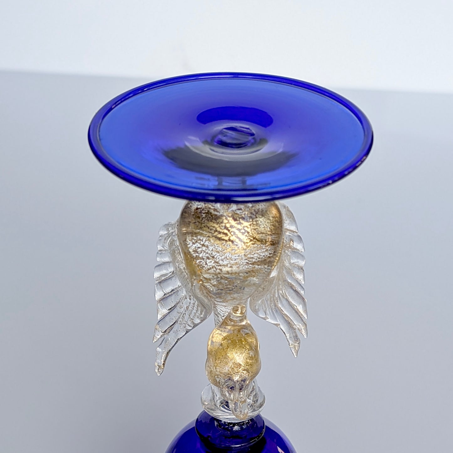 A Salviati Venetian Glass Swan Chalice, c1950-60