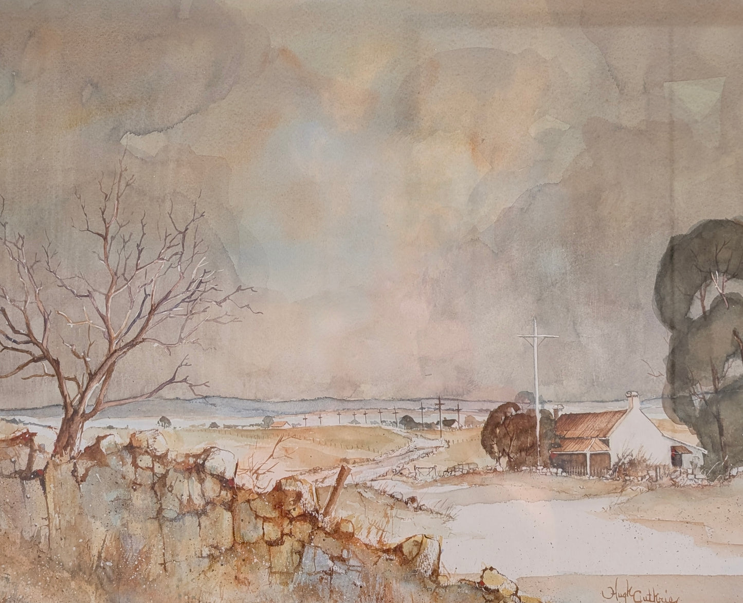 Hugh Guthrie 'Pomborneit, Victoria' Watercolour, 1983