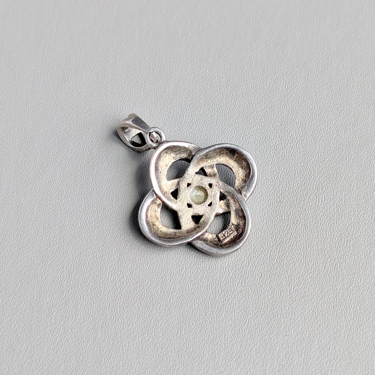 A Sterling Silver and Moonstone "Celtic Knot" Pendant