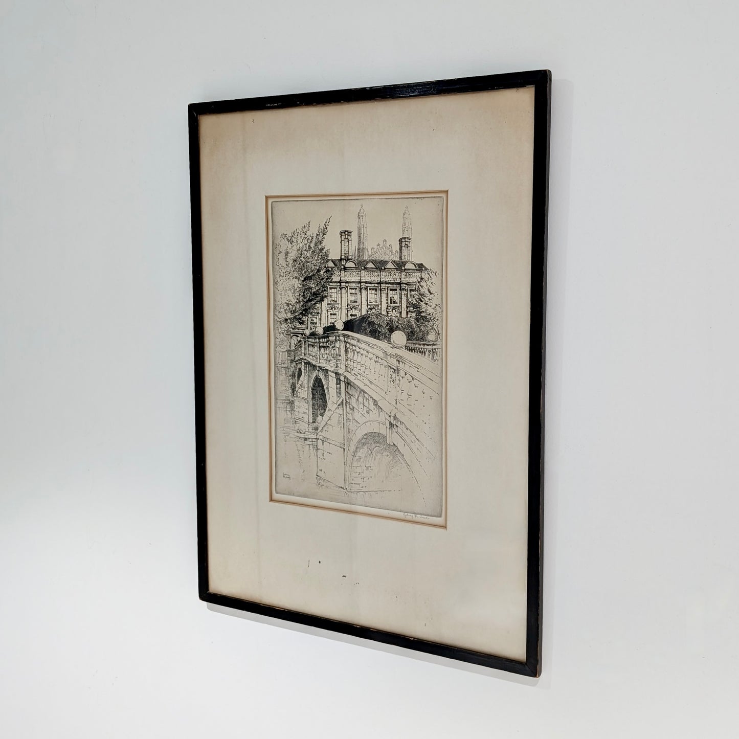 Sydney Robert Jones 'Clare College Bridge - Cambridge' Etching