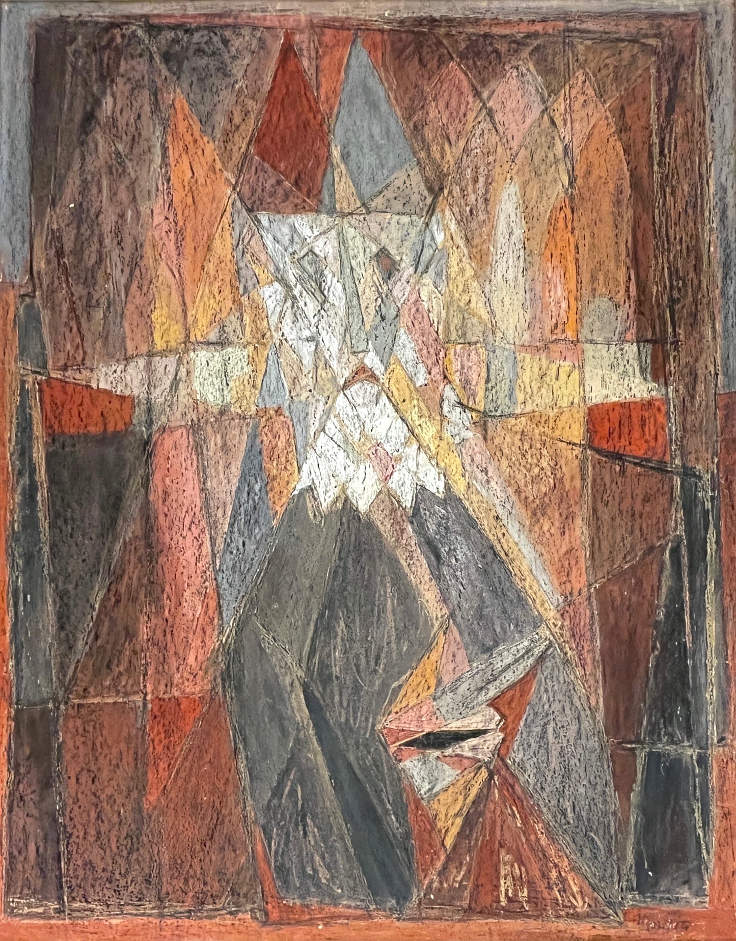 Jon Molvig "The Cardinal" Pastel, c1950's