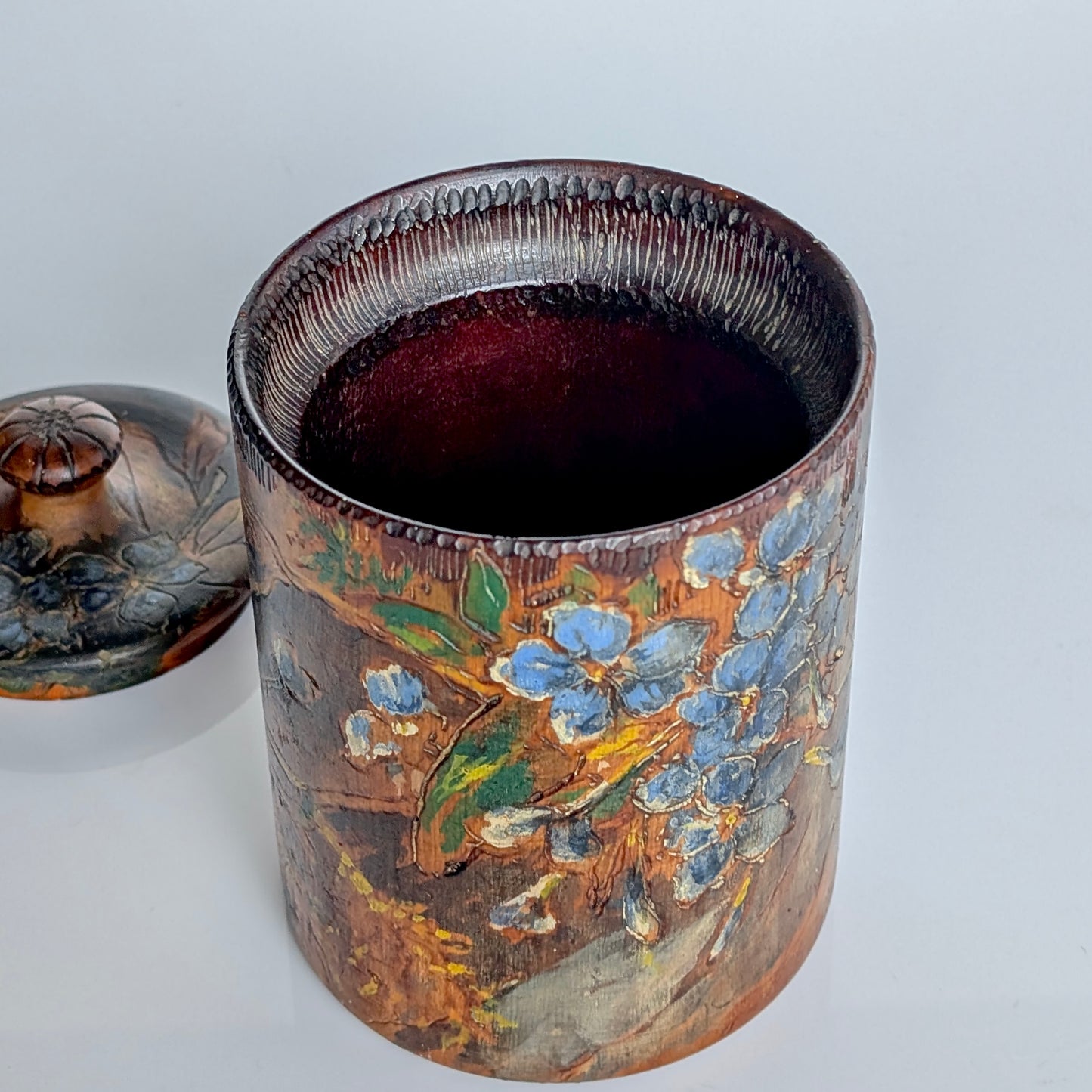 An Australian Pokerwork Jar, c1930