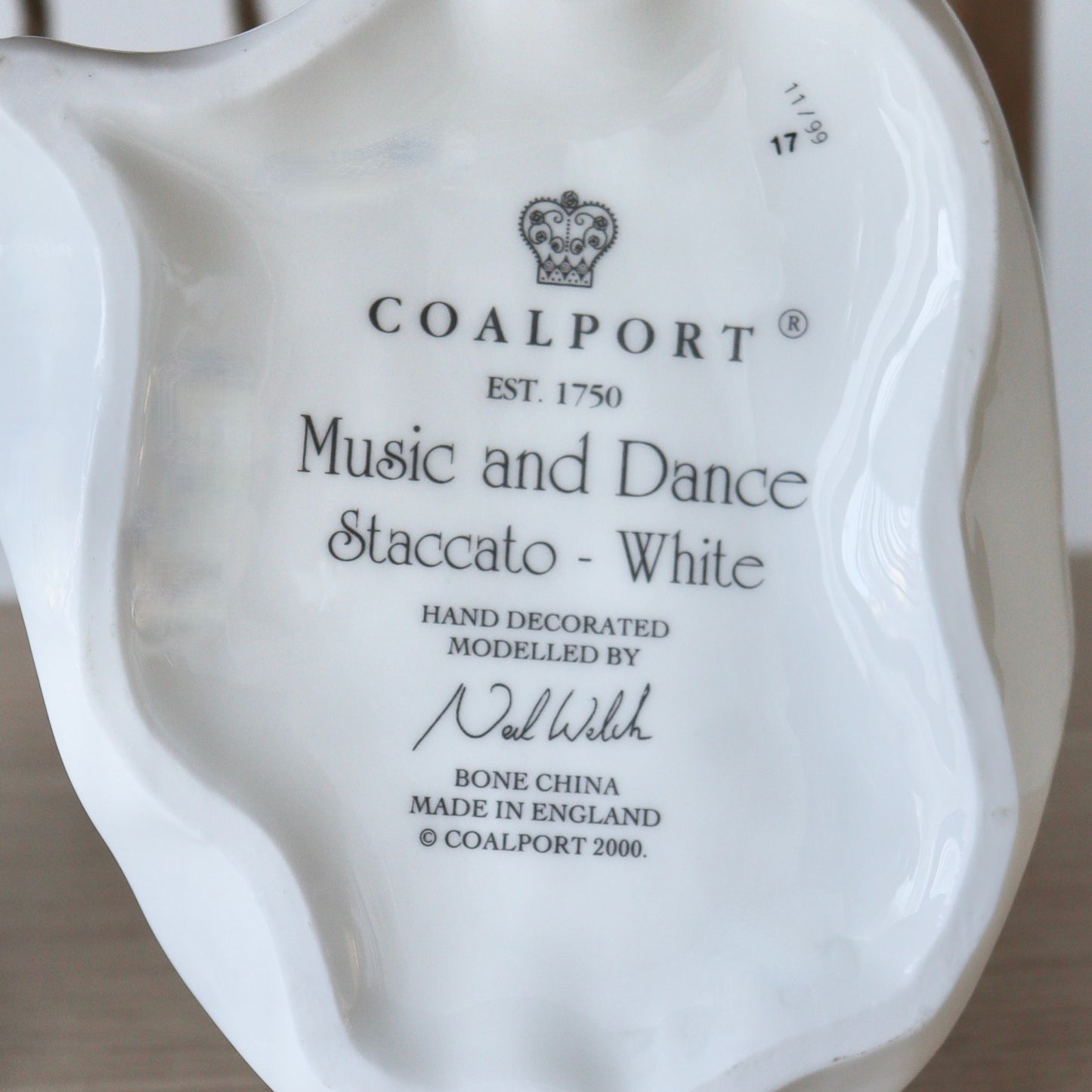 COALPORT "Music & Dance - Staccato in White" Bone China Figurine