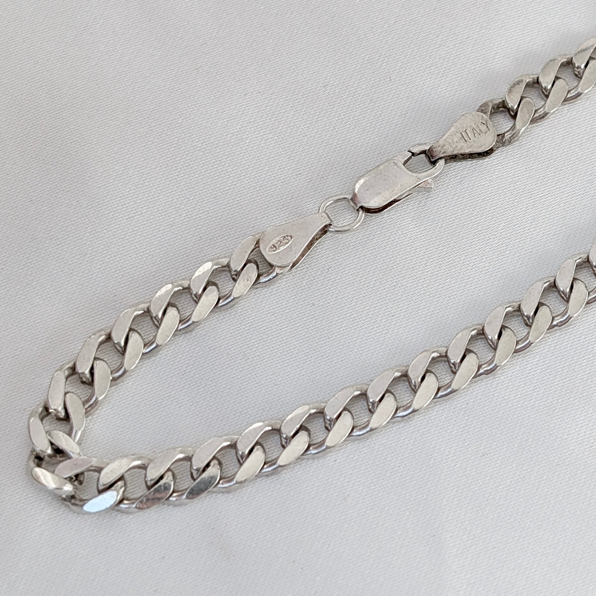 An Italian Sterling Silver Curb-Link Bracelet