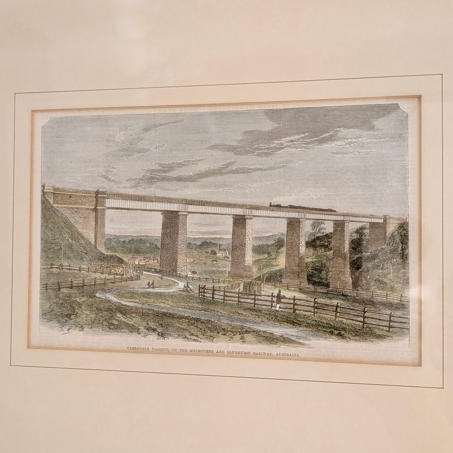 'Tarradale Viaduct, on the Melbourne and Sandhurst Railway' Engraving, c1864