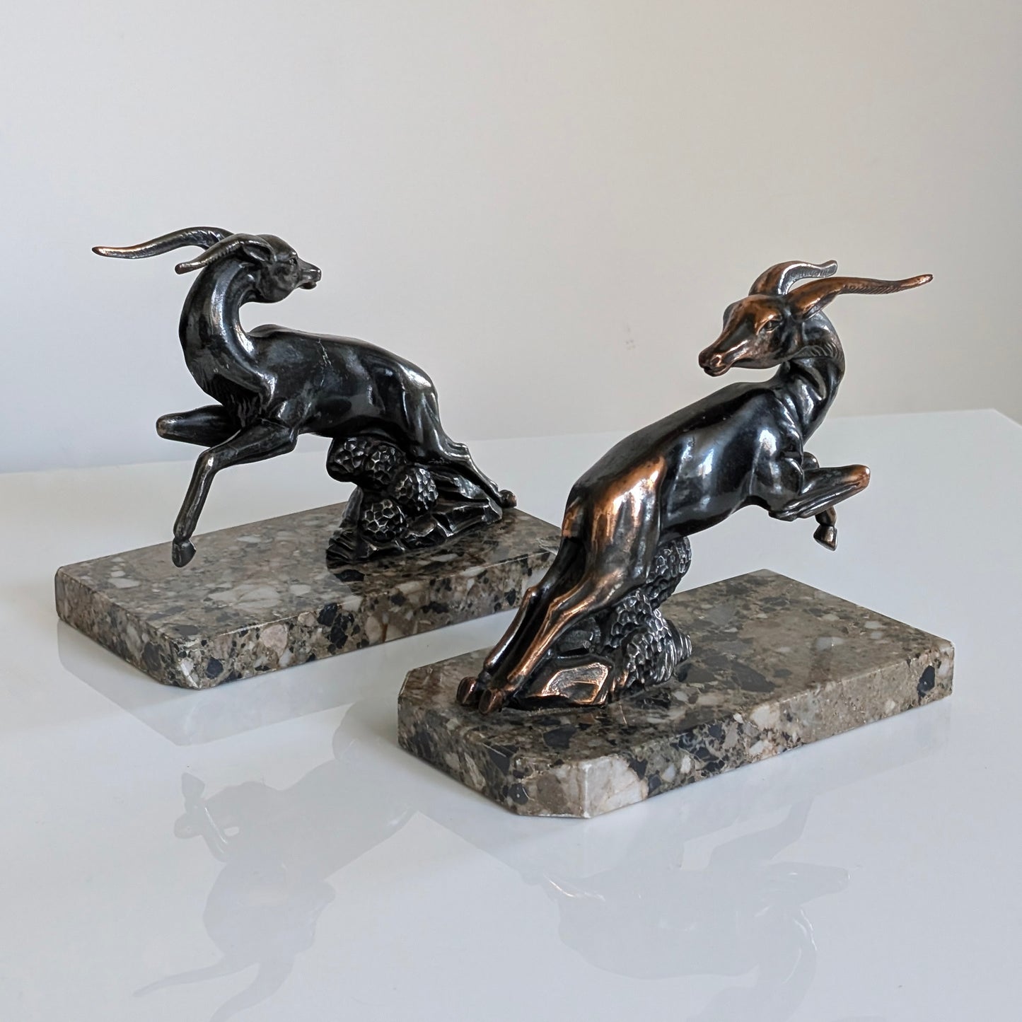 Art Deco Spelter Gazelle / Impala Bookends