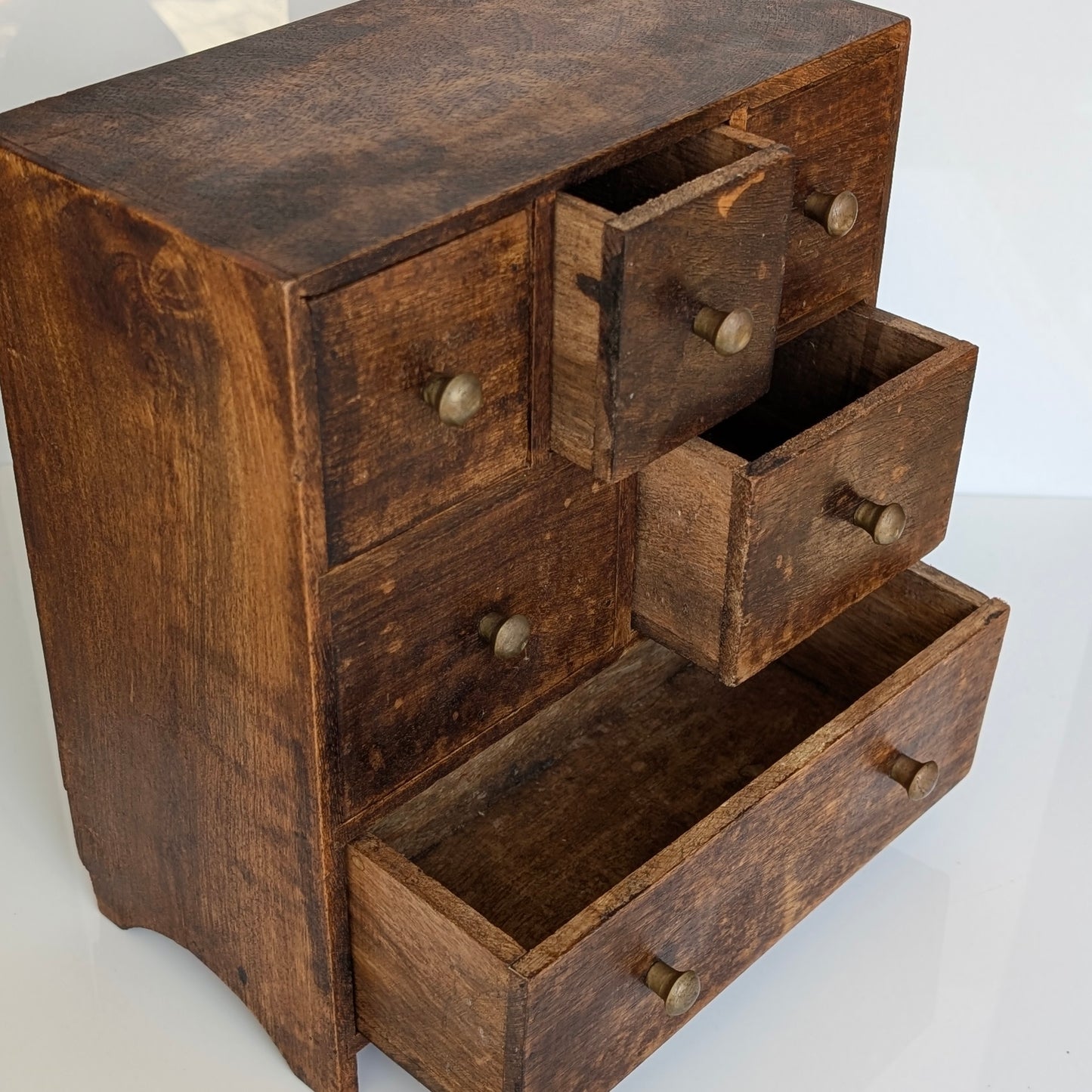 Mango Wood Desktop Apothecary Drawers, Late 20th Century