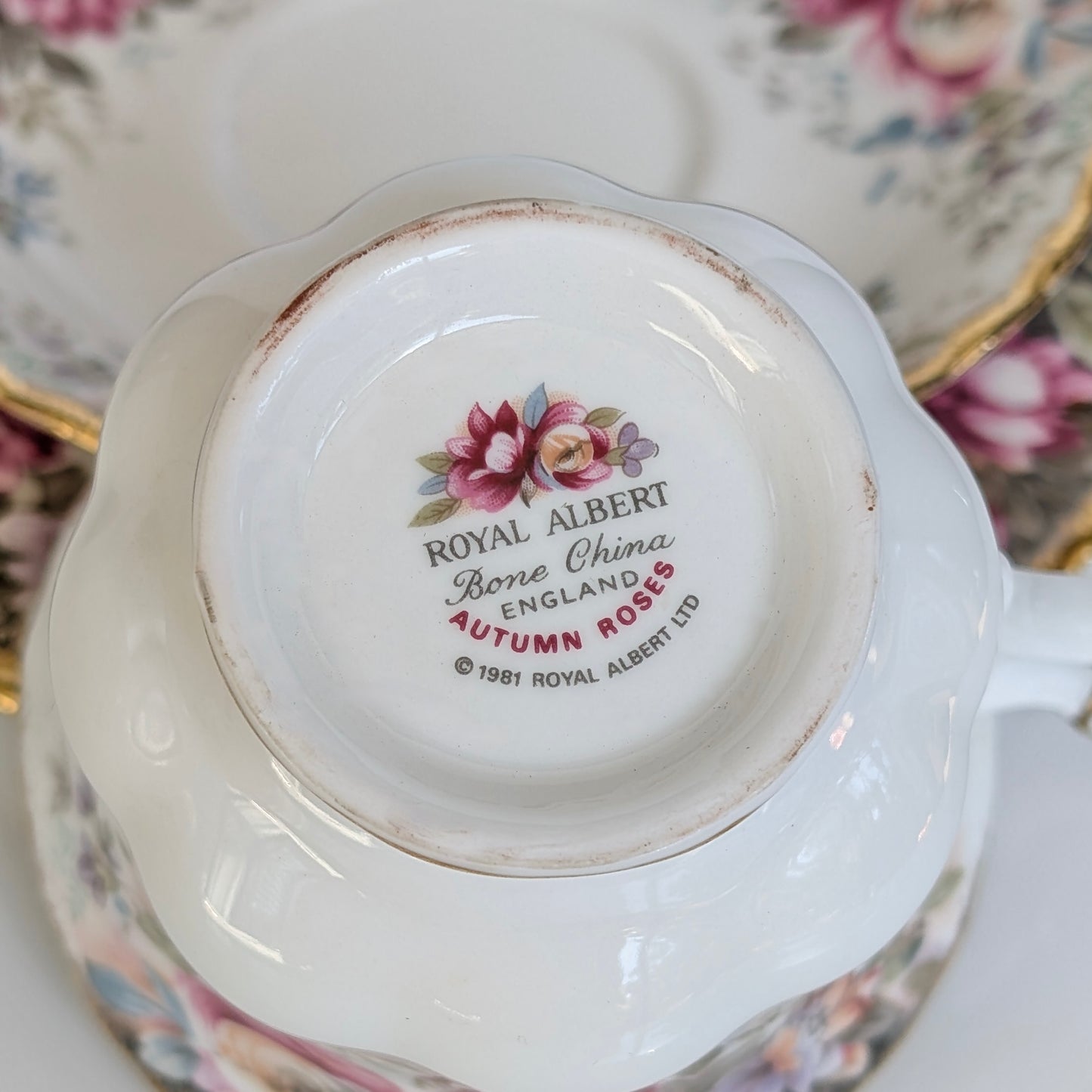 Royal Albert "Autumn Roses" Bone China Teacup Trio