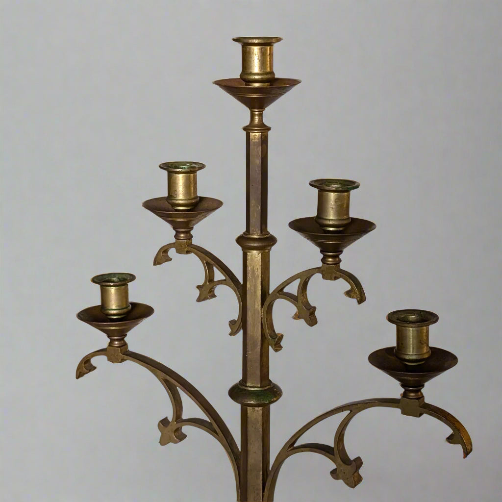 Pair of Large French Neo-Gothic Candelabra, c1880