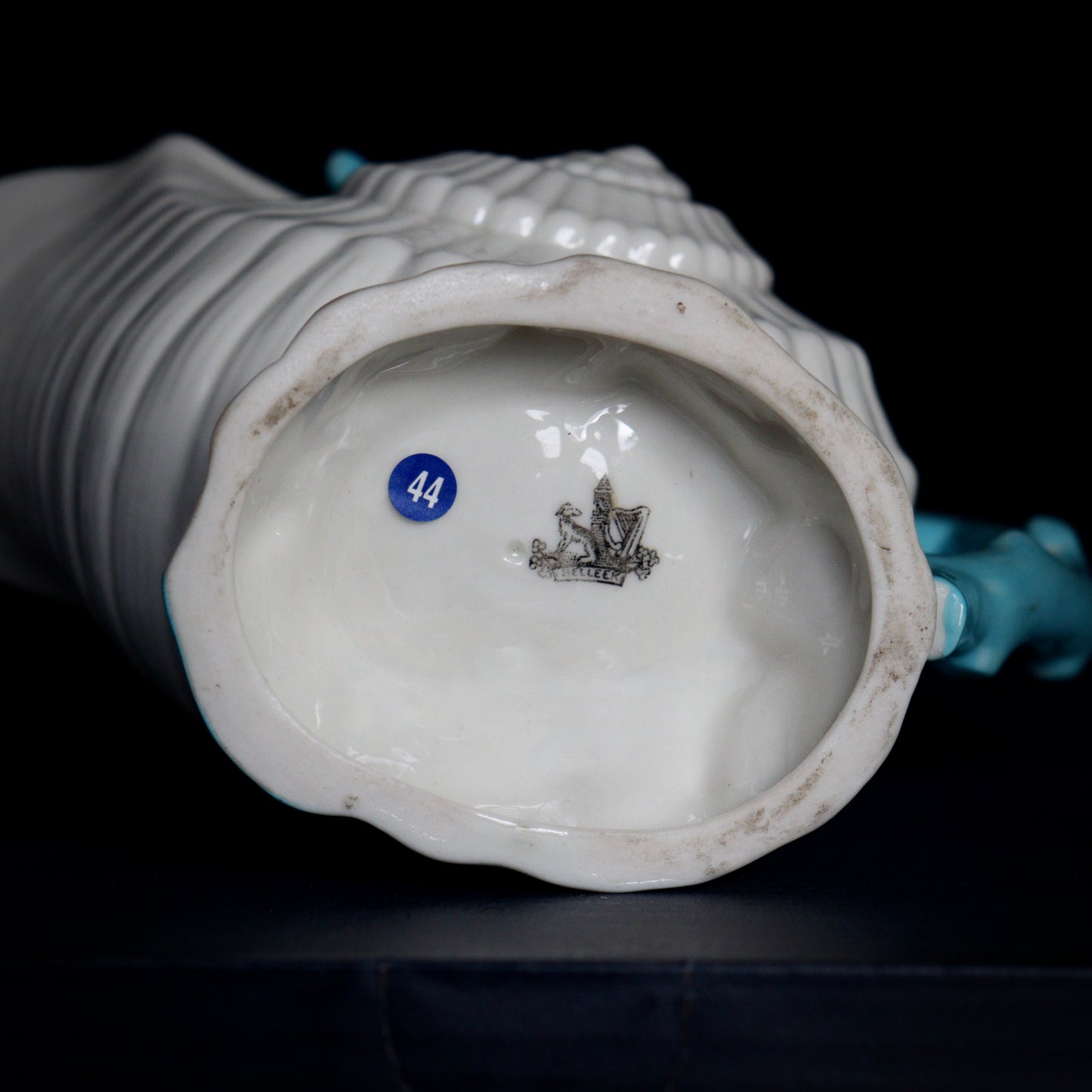 A Belleek Porcelain Nautilus Shell Jug, c1863-1890