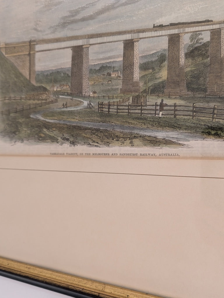 'Tarradale Viaduct, on the Melbourne and Sandhurst Railway' Engraving, c1864