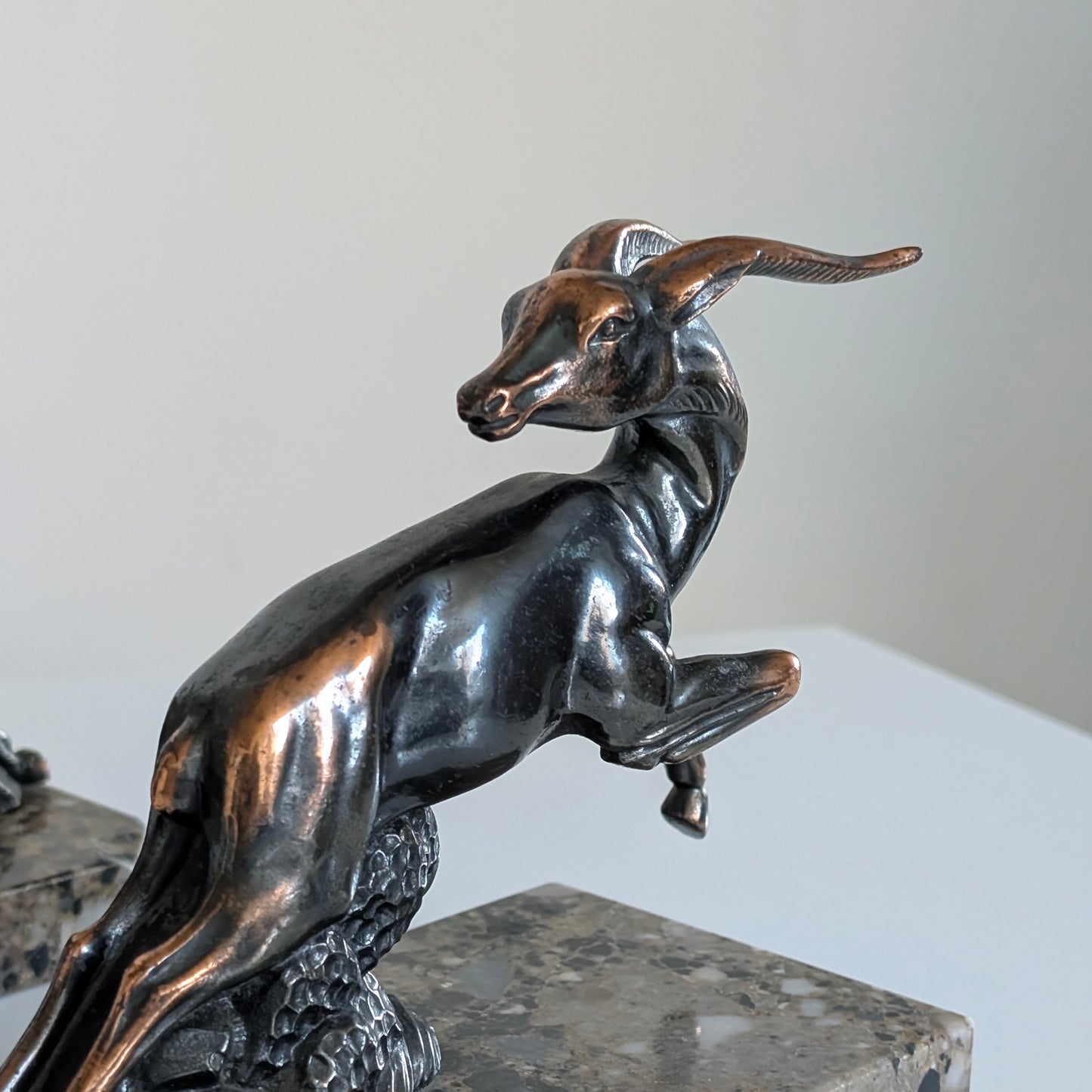 Art Deco Spelter Gazelle / Impala Bookends