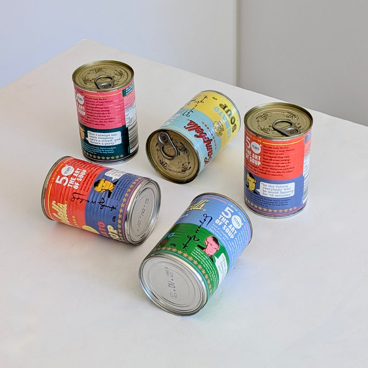 Five Limited Edition Cans of Campbell's Tomato Soup after Andy Warhol