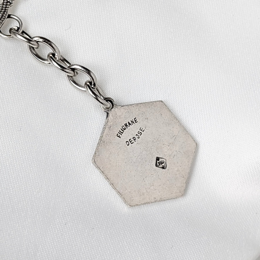 A Substantial French Parisien Travel Charm Bracelet in Silver Plate, circa 1940