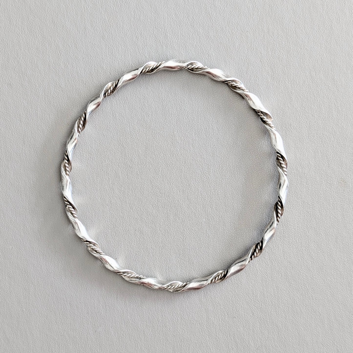 Two Sterling Silver Rope Twist Bangles