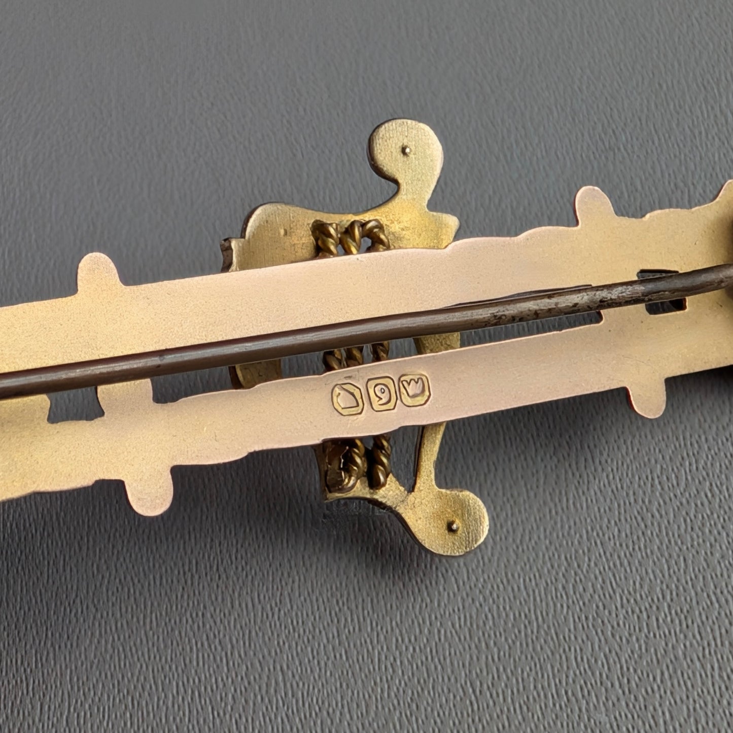 A 9ct Yellow Gold Seed Pearl "Harp" Brooch by Willis & Sons, c1890