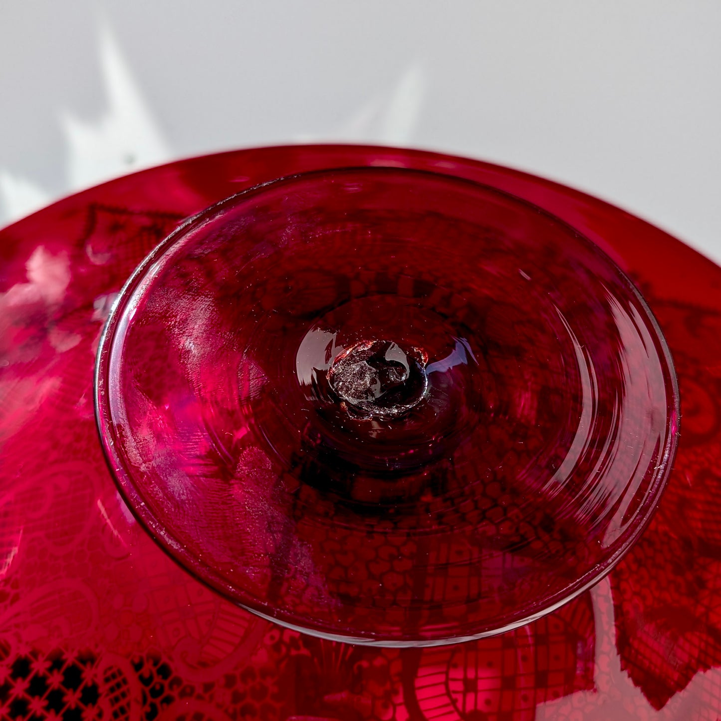 A Salviati Venetian Glass Enamelled 'Lace' Footed Bowl, c1960