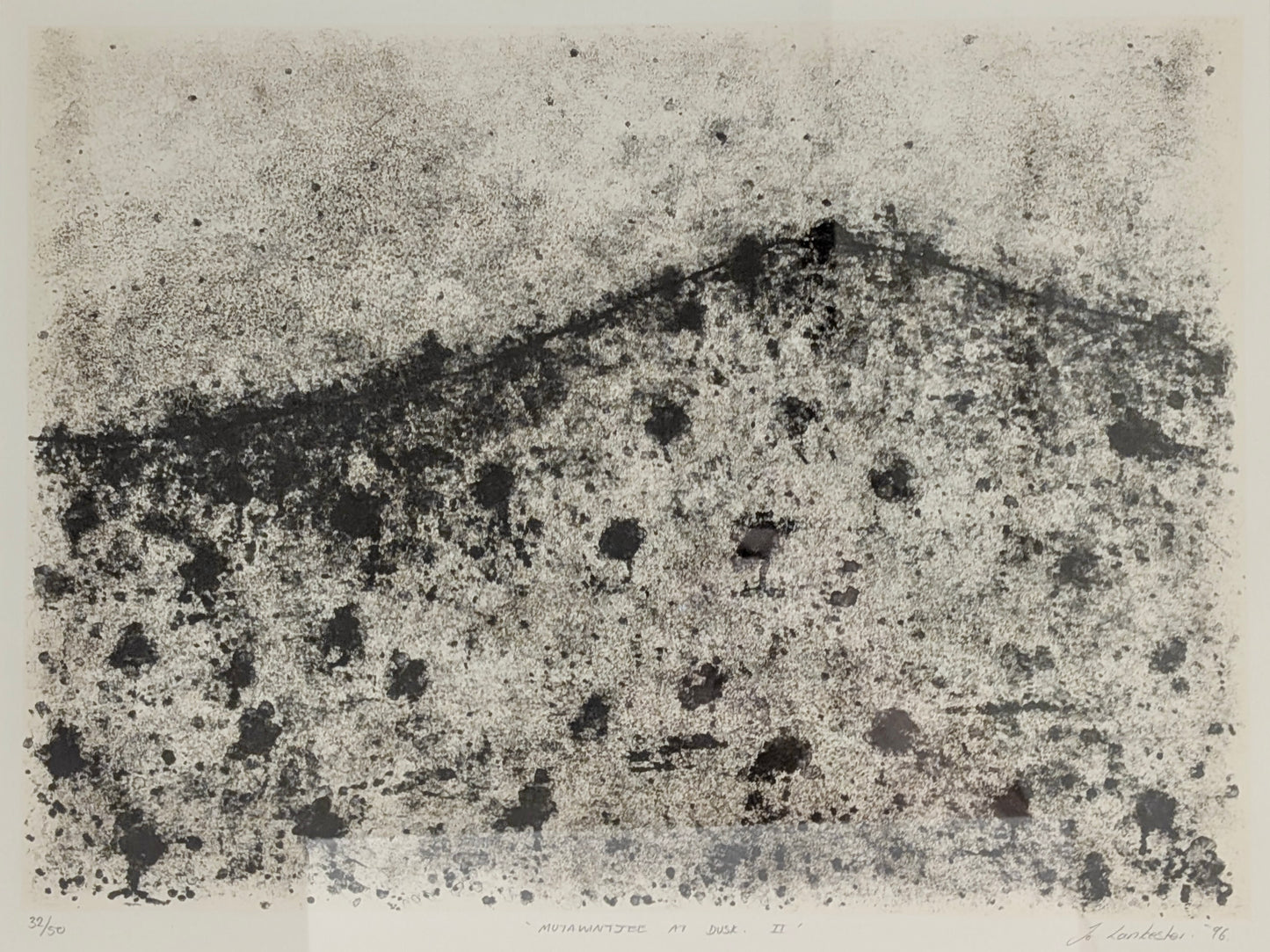 Jo Lankester 'Mutawintjee at Dusk II' Etching, 1996