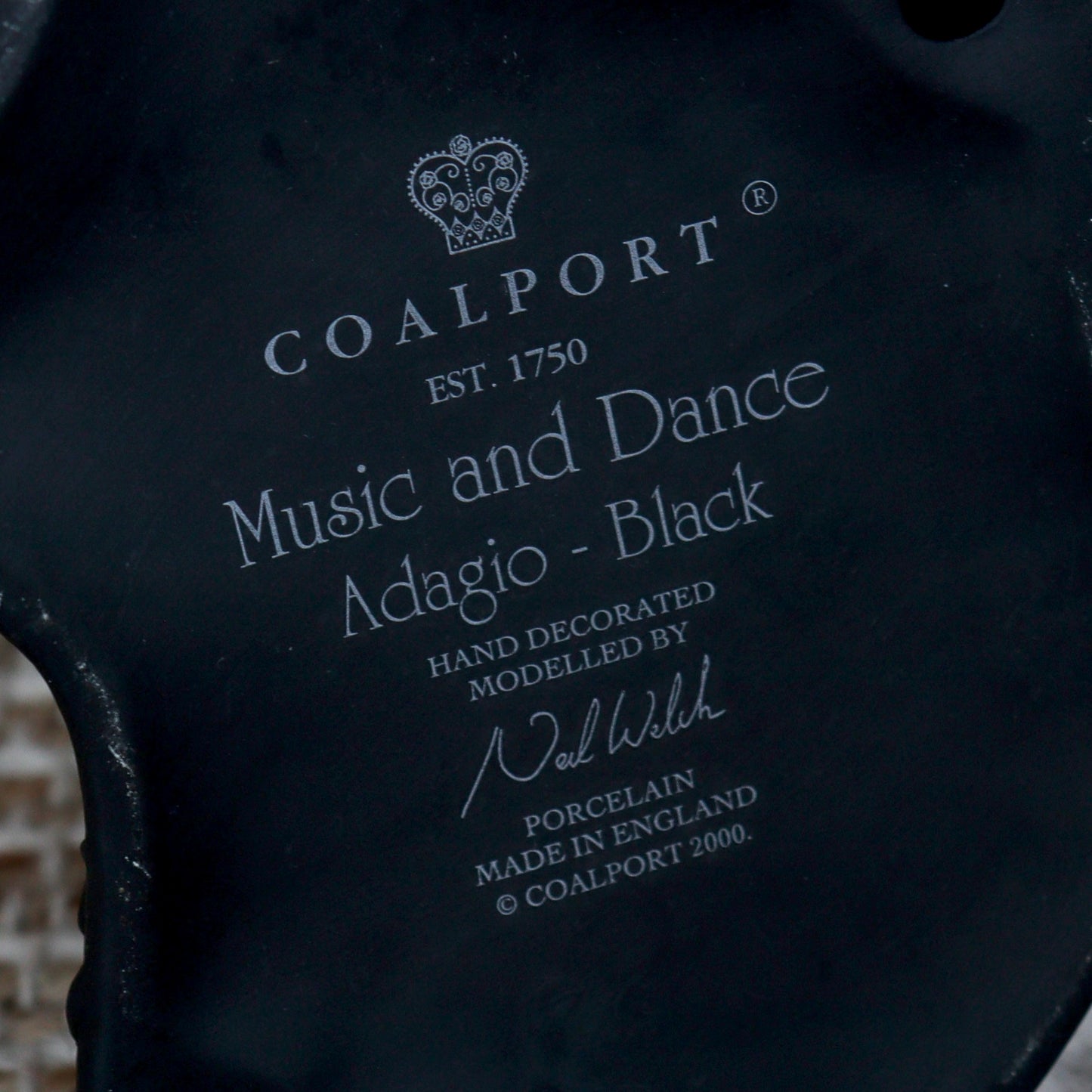COALPORT "Music & Dance - Adagio in Matt Black" Bone China Figurine