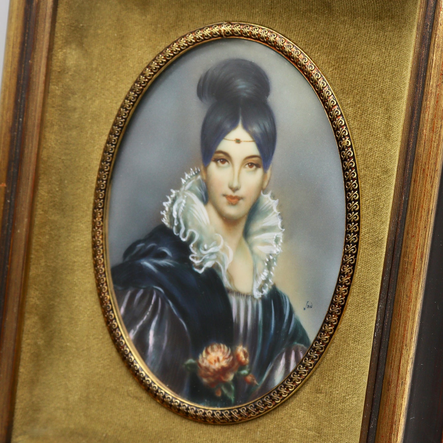 Two Miniature Oil Painting Portraits, 20th Century