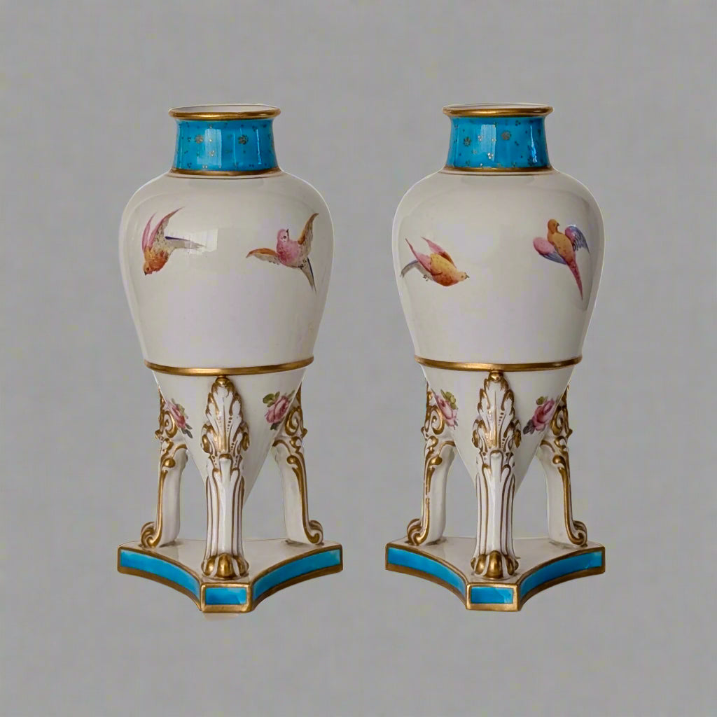Royal Crown Derby Vases by Charles Harris, c1906