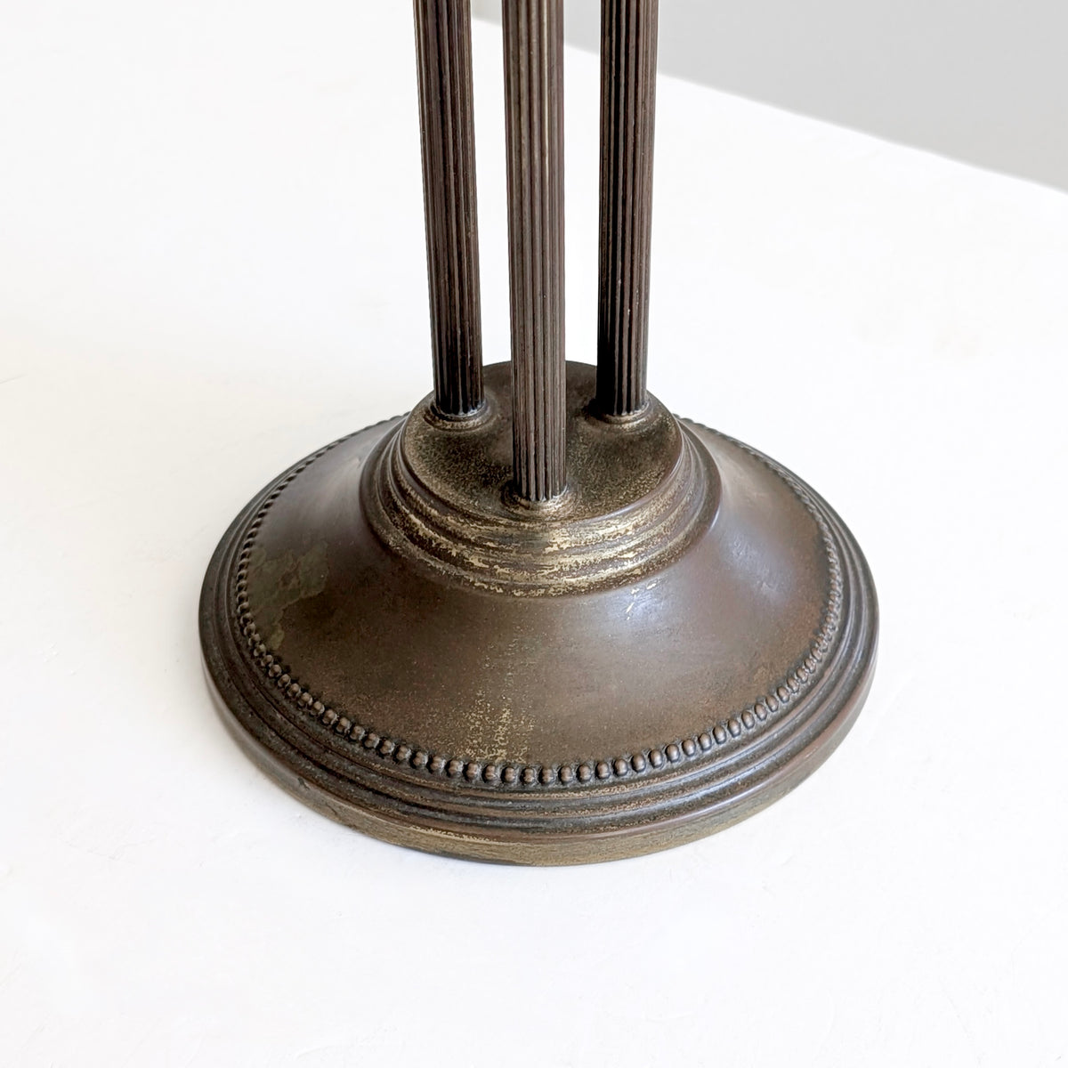 A Tall Architectural Cut Crystal & Brass Tazza, c1920's