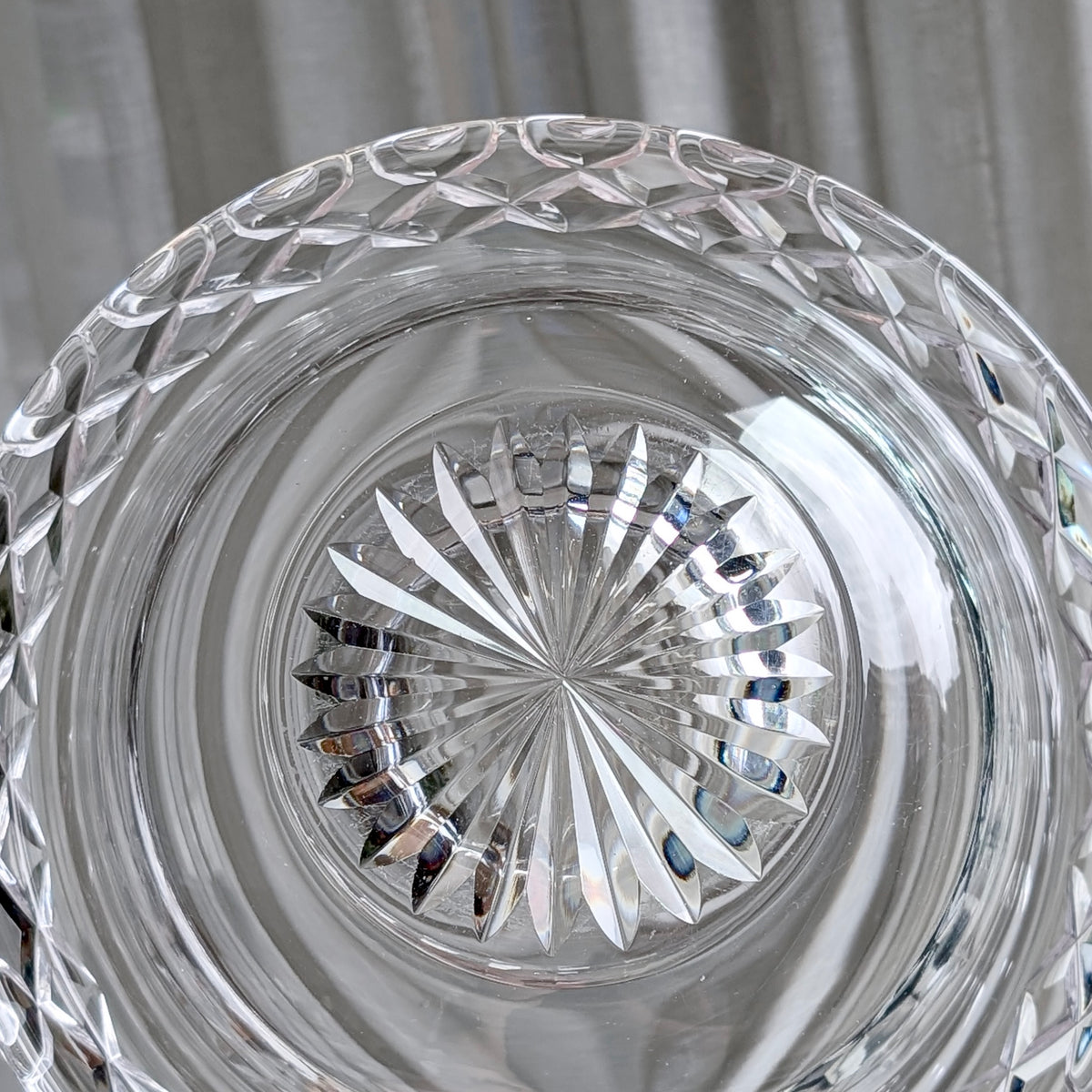 A Rare Stuart Crystal Diamond-Cut Centrepiece Bowl in Silver Plated Stand