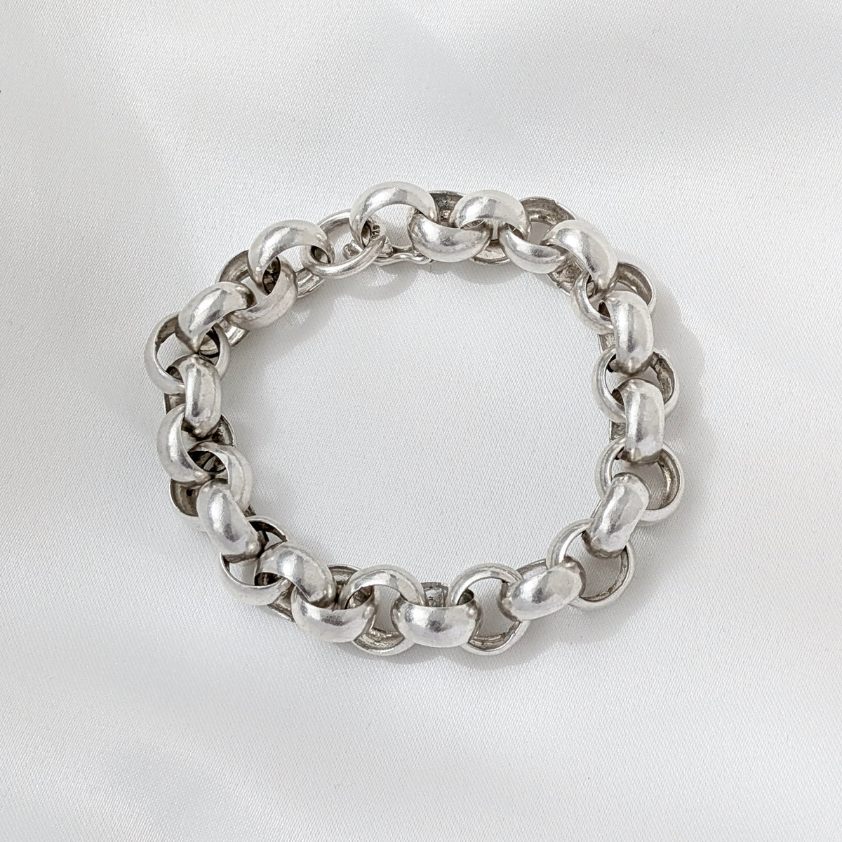 A Large Sterling Silver Belcher Link Bracelet