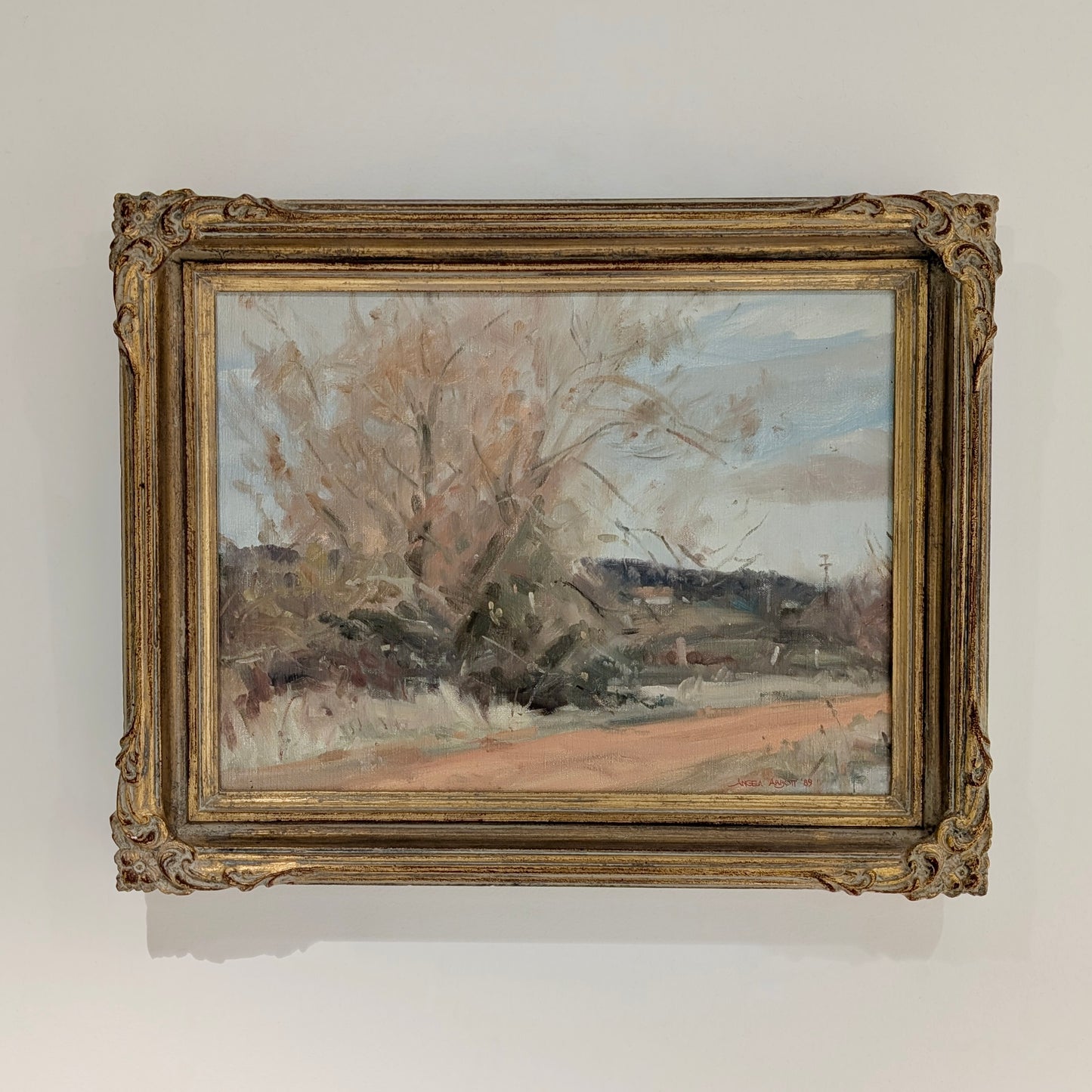 Angela Abbott (Australia, 1940-) "Basket Willow - Country Lane", Oil