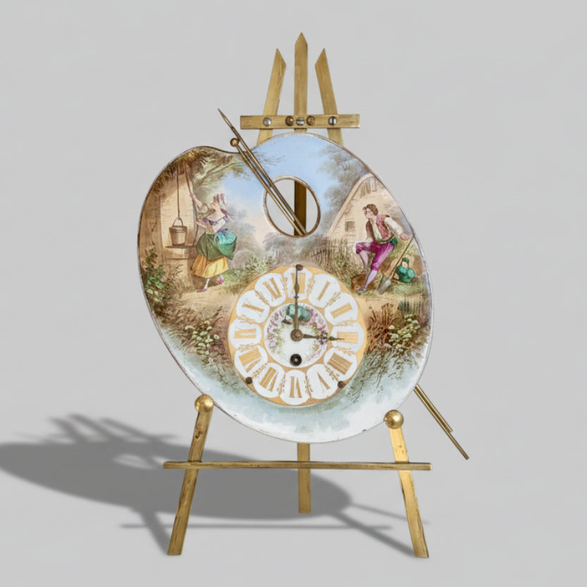 A 19th Century French 'Artists Palette' Strut Clock by Creil et Montereau