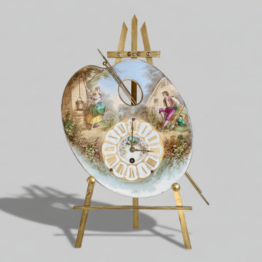 A 19th Century French 'Artists Palette' Strut Clock by Creil et Montereau