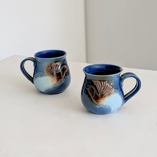 Pair of Papua New Guinea Pottery Mugs, Signed J. Amamao