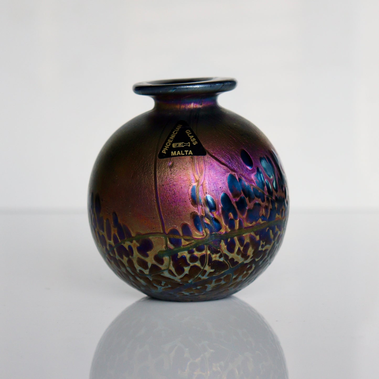 Phoenician Glass (Malta) Iridescent Vase