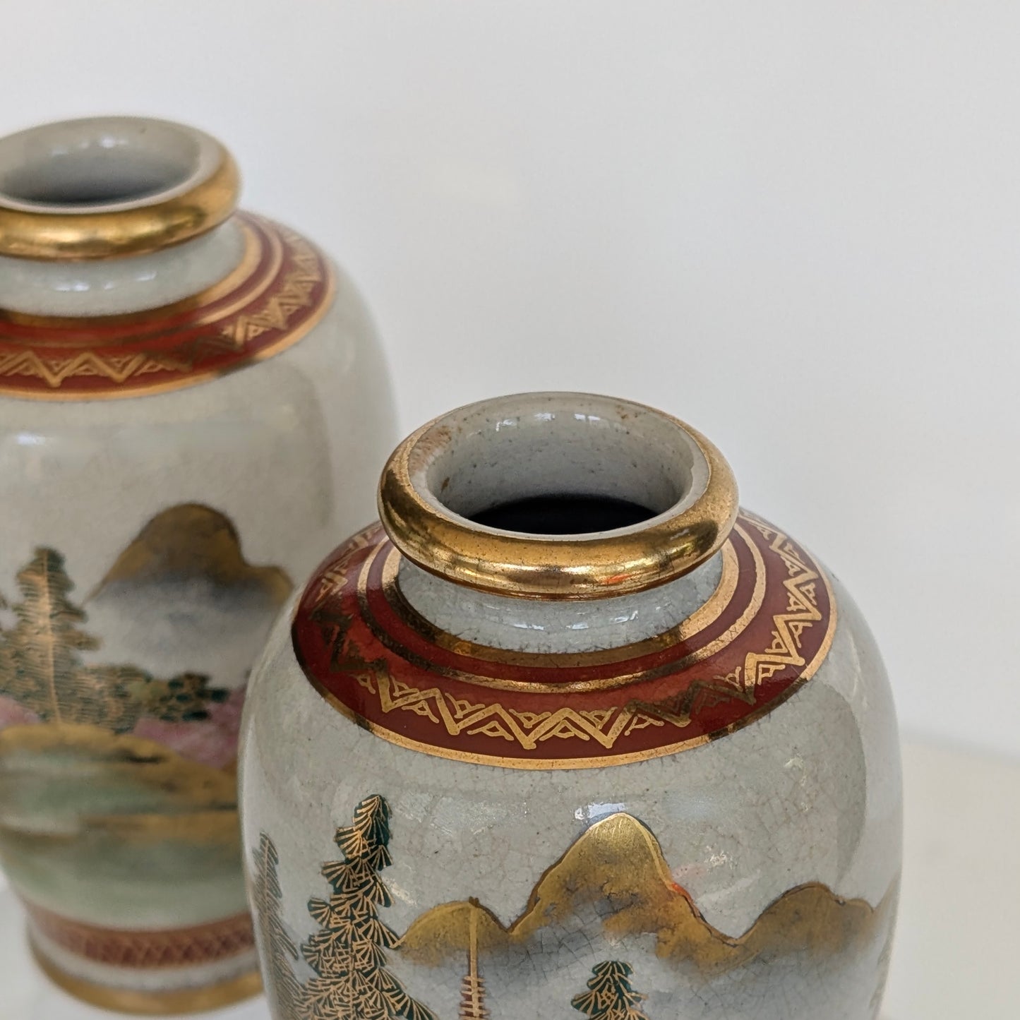 Pair of Japanese Shōwa Era Satsuma Vases
