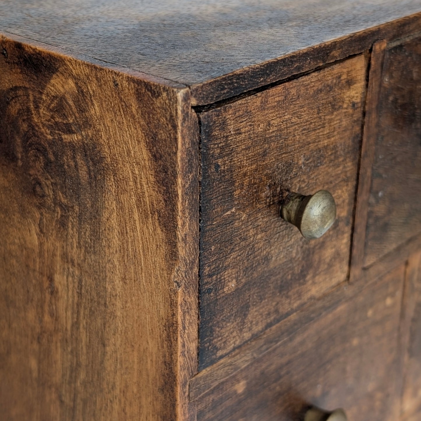 Mango Wood Desktop Apothecary Drawers, Late 20th Century
